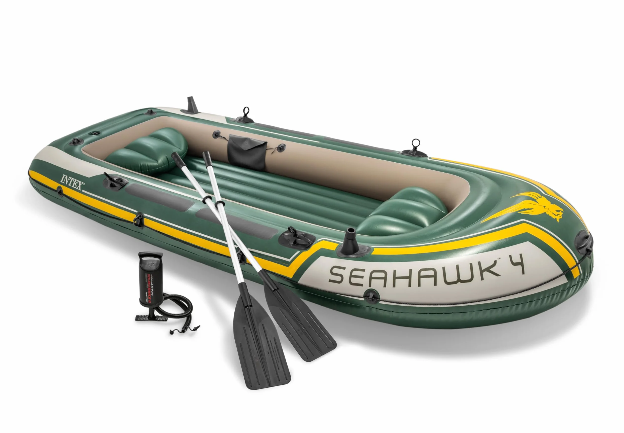 Intex Unisex Seahawk 4 Ponton Nadmuchiwany, Wielokolorowy, 4-Osobowy