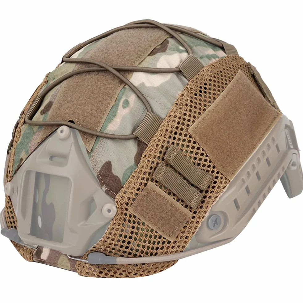 Zestaw szybkiego kasku, ochraniacz w stylu wojskowym z taktycznym zestawem słuchawkowym i pokrowcem na kask, do polowania na Airsoft Paintball na świeżym powietrzu