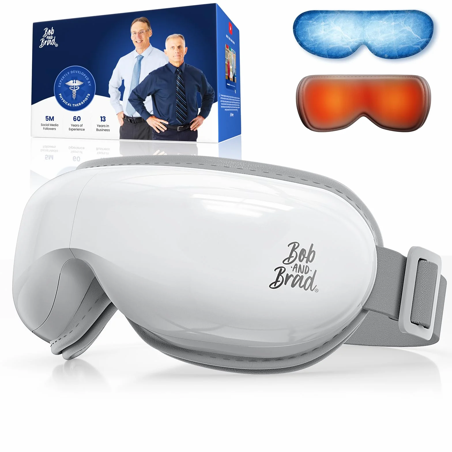 Bob and Brad EyeOasis 3 masażer do oczu z funkcją podgrzewania i chłodzenia, kompresją i muzyką, inteligentna maska na oczy dla zmęczonych i suchych oczu, prezent dla kobiet i mężczyzn