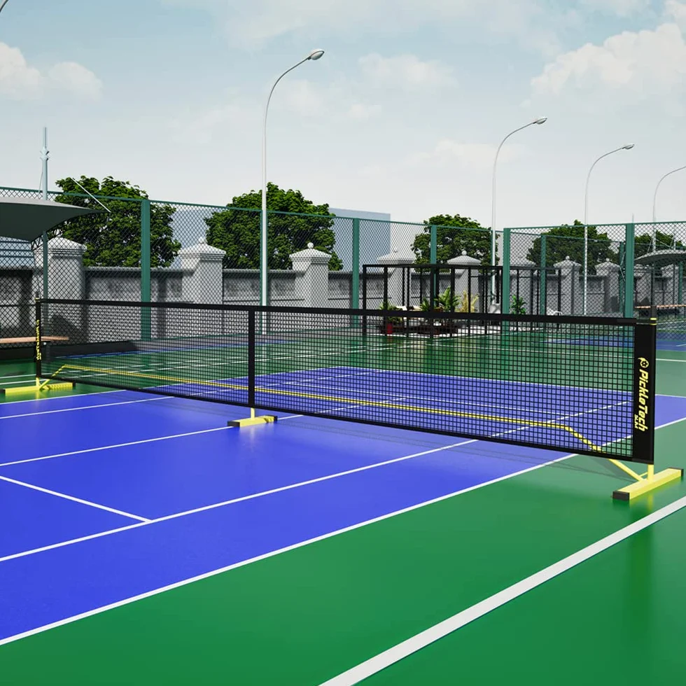 PICKLETECH 4.0 Smukła wersja Przenośne siatki Pickleball do gry na świeżym powietrzu 22 FT Pickleball Net-USAPA Regulacja Rozmiar-Pickle Ball Net System z torbą do przenoszenia na podjazd