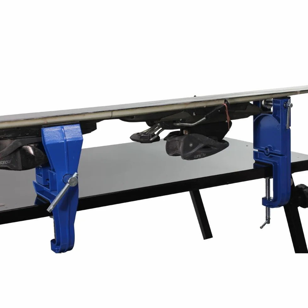 Xcman ALPINE SKI VISE BLUE morsa per sci in metallo regolabile altezza e angolazione