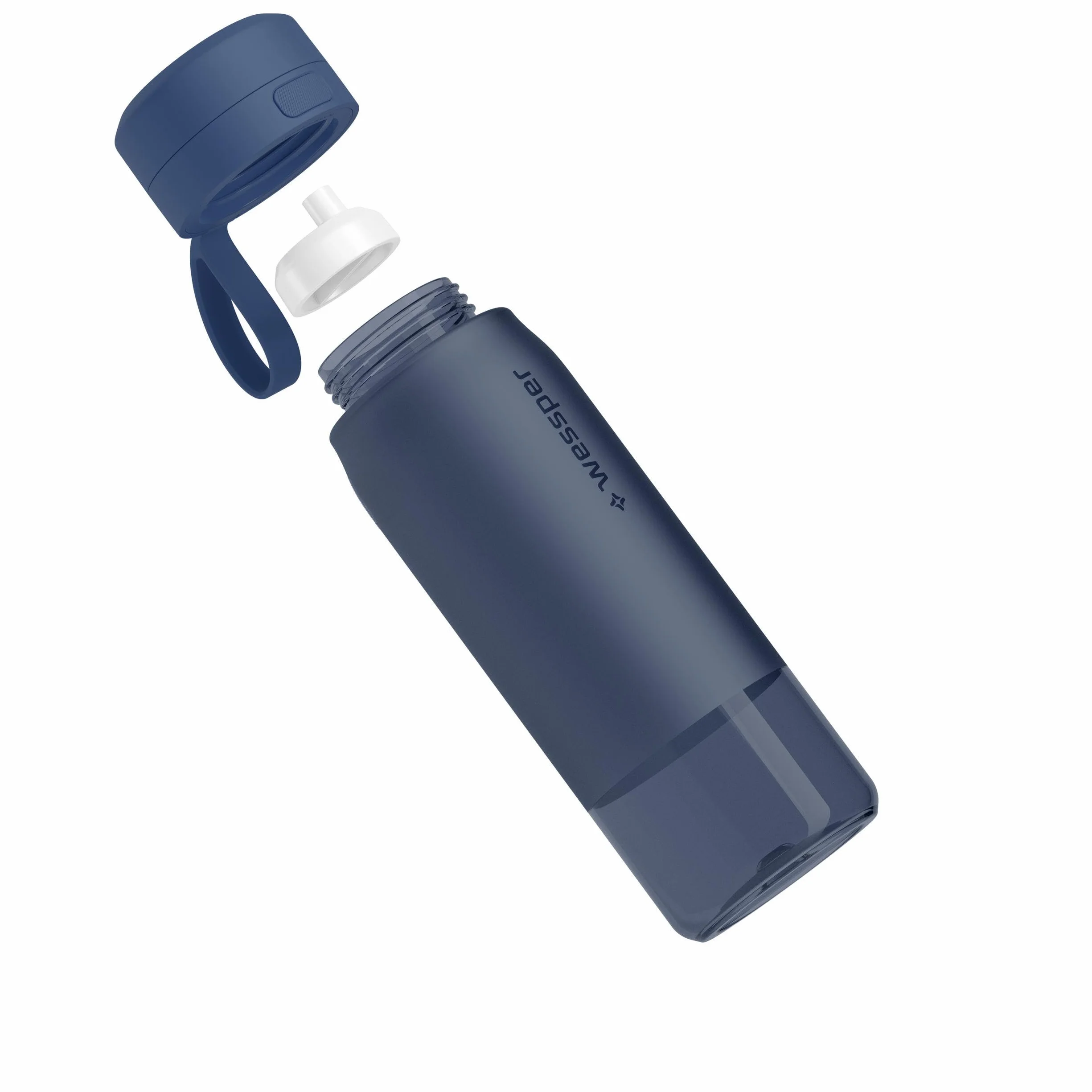 Wessper Butelka na wodę z filtrem, butelka z tritanu z filtrem dyskowym, 700 ml, bez BPA, Szczelny Bidon do picia na zewnątrz-idealna do szkoły, sportu, na siłownię- Niebieski