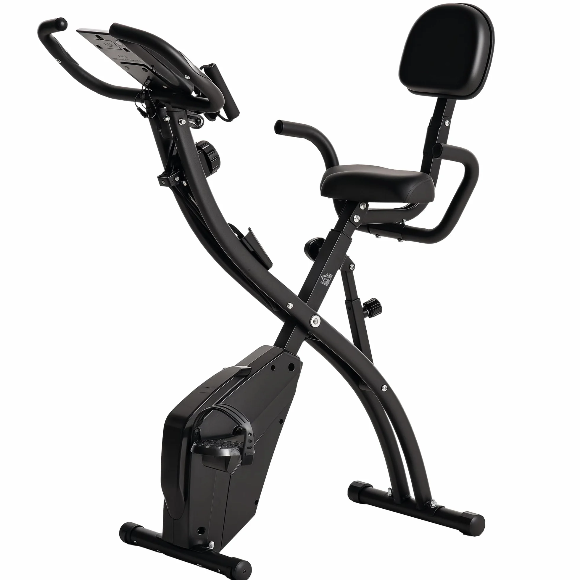 HOMCOM X-Bike rower treningowy 2 w 1 składany, 8-stopniowa regulacja oporu magnetycznego, 105 x 48 x 118 cm