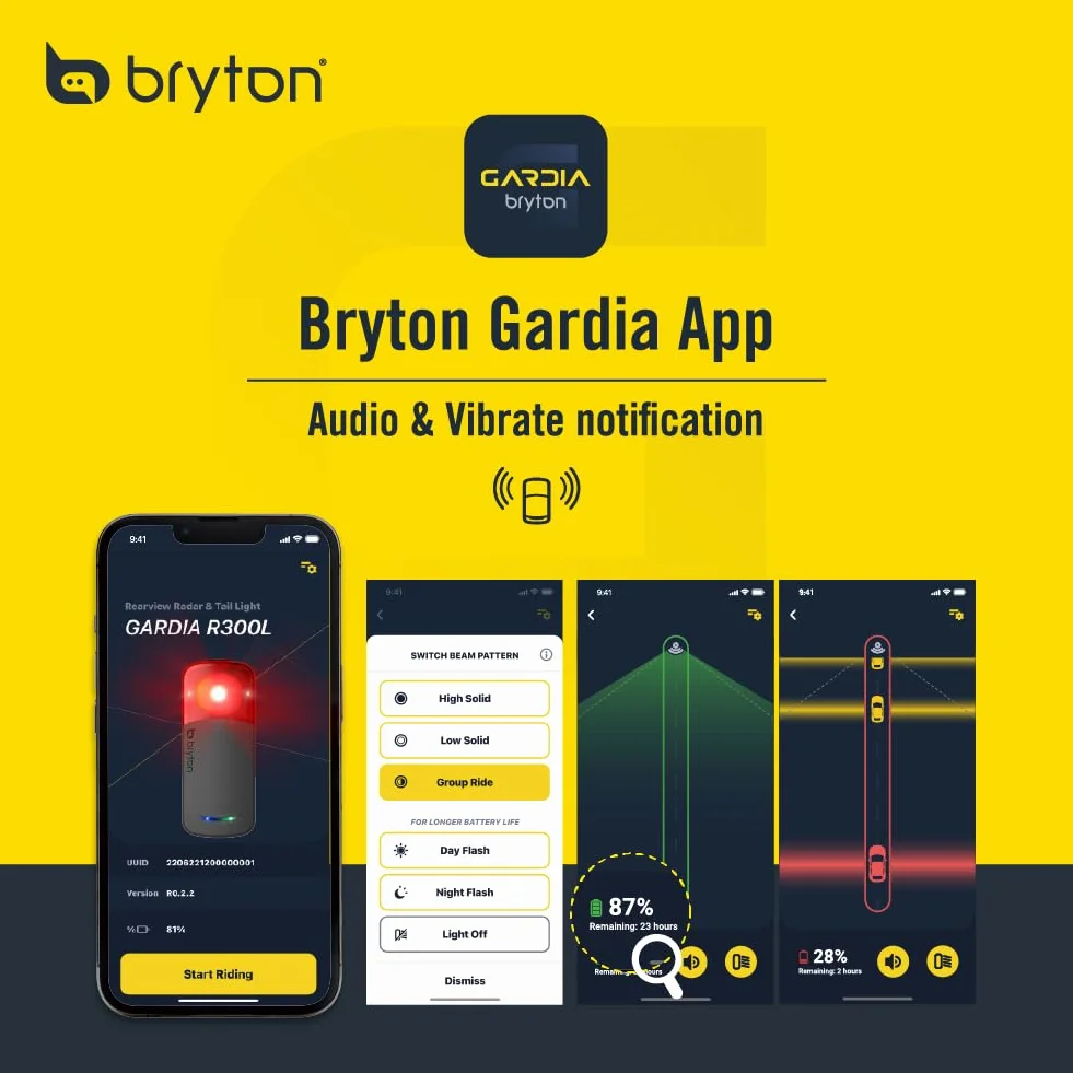 Bryton Gardia R300 Radar wsteczny Czarny