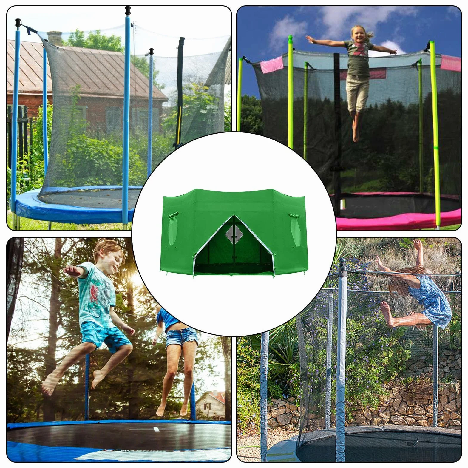 Zadaszenie Do Trampoliny Ochrona UV 1.8m 2.3.7m 4 Słupki