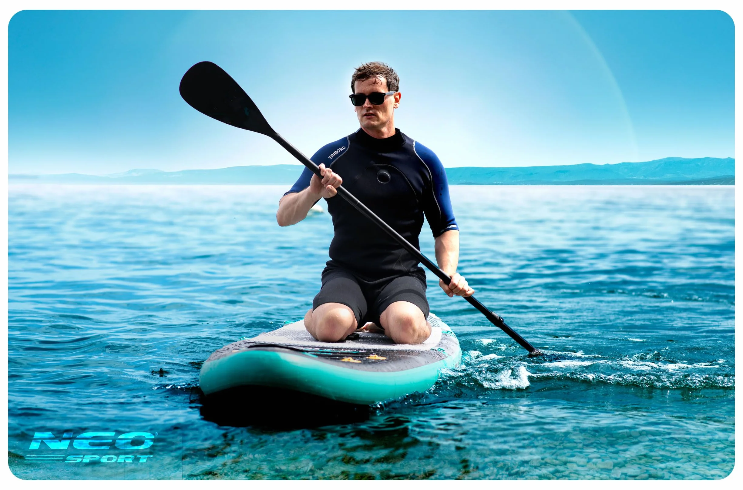 Neo-Sport Deska SUP Nadmuchiwana - 320 cm - Zestaw z Akcesoriami - Ręczna Pompka Wiosło Leash Plecak - Aquasurf 10.6