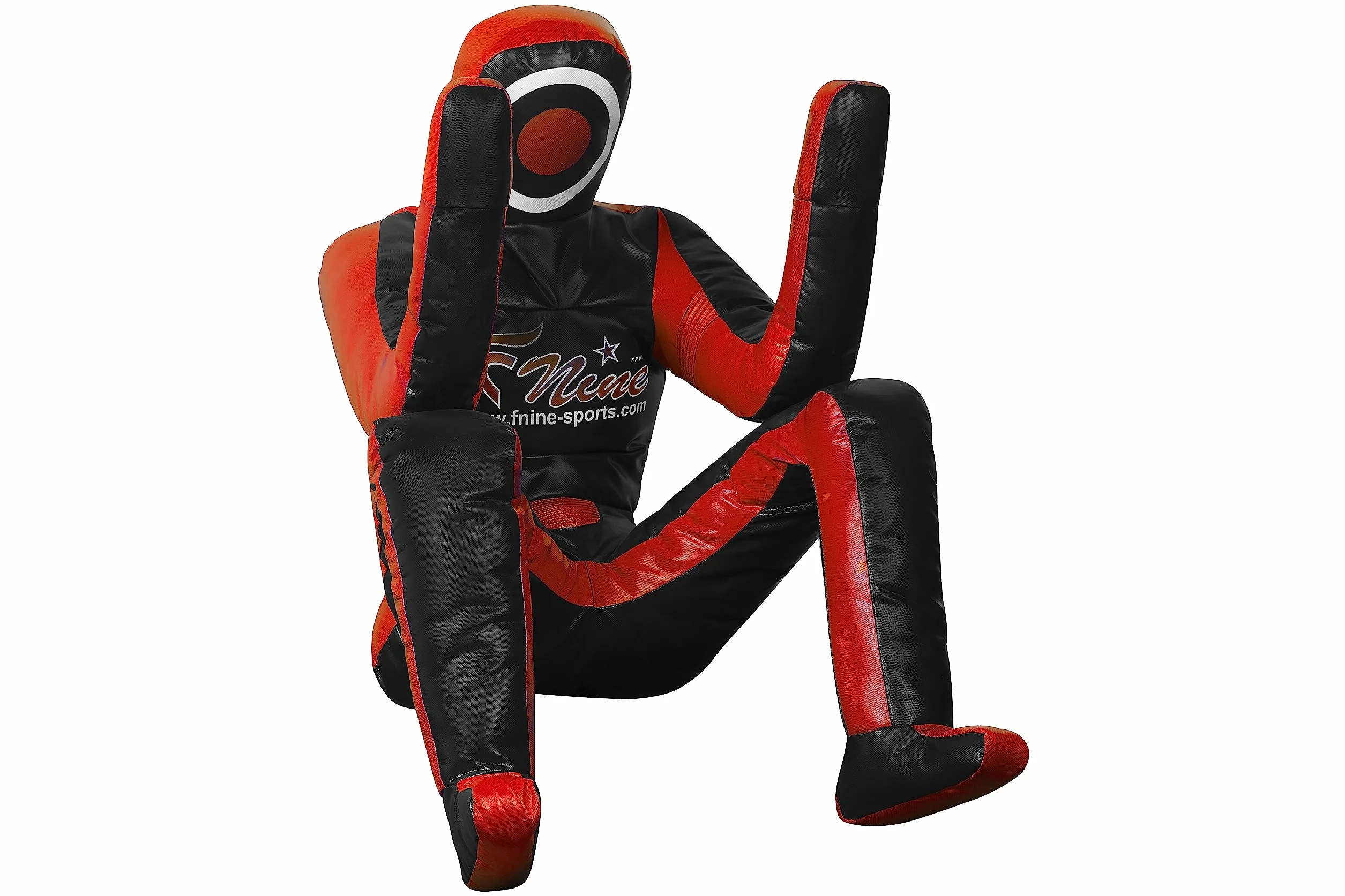 FNine Sports MMA Grappling Dummy, BJJ Wrestling Dummy Defensive Position Brazilian JIU Jitsu Submission Samoobrona Trening Judo Worek bokserski Winyl Smoczek 180 cm bez wypełnienia