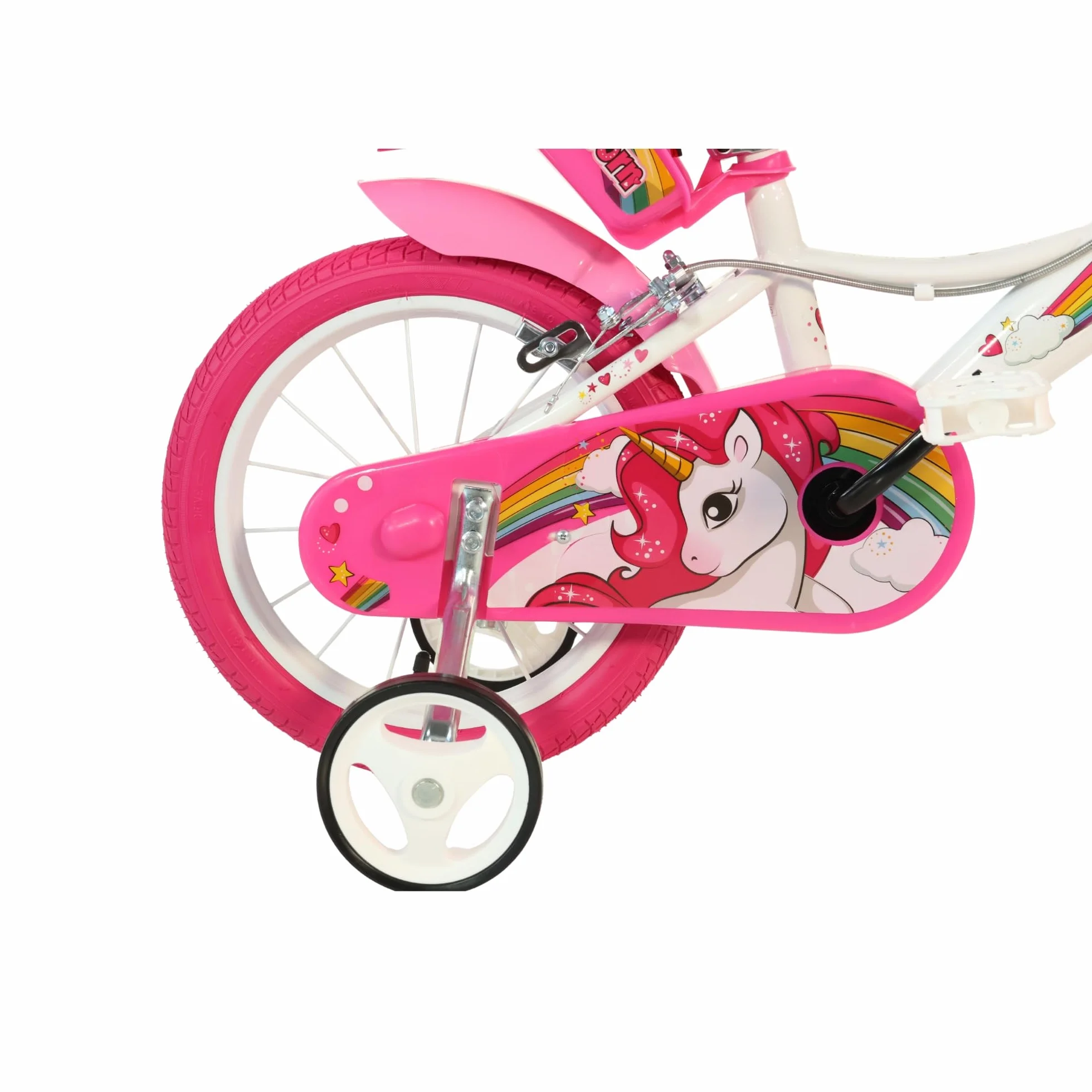 Dino Bikes 144R-UN Unicorn 35.6 cm rower 35.6 cm, biały i różowy