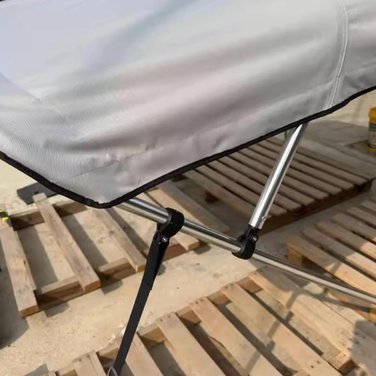 Bimini Top na łódź, baldachim przeciwsłoneczny, ochrona przed promieniowaniem UV i deszczem, tkanina Oxford 600D, odpowiednia do szerokiej gamy naczyń (150-170 cm)