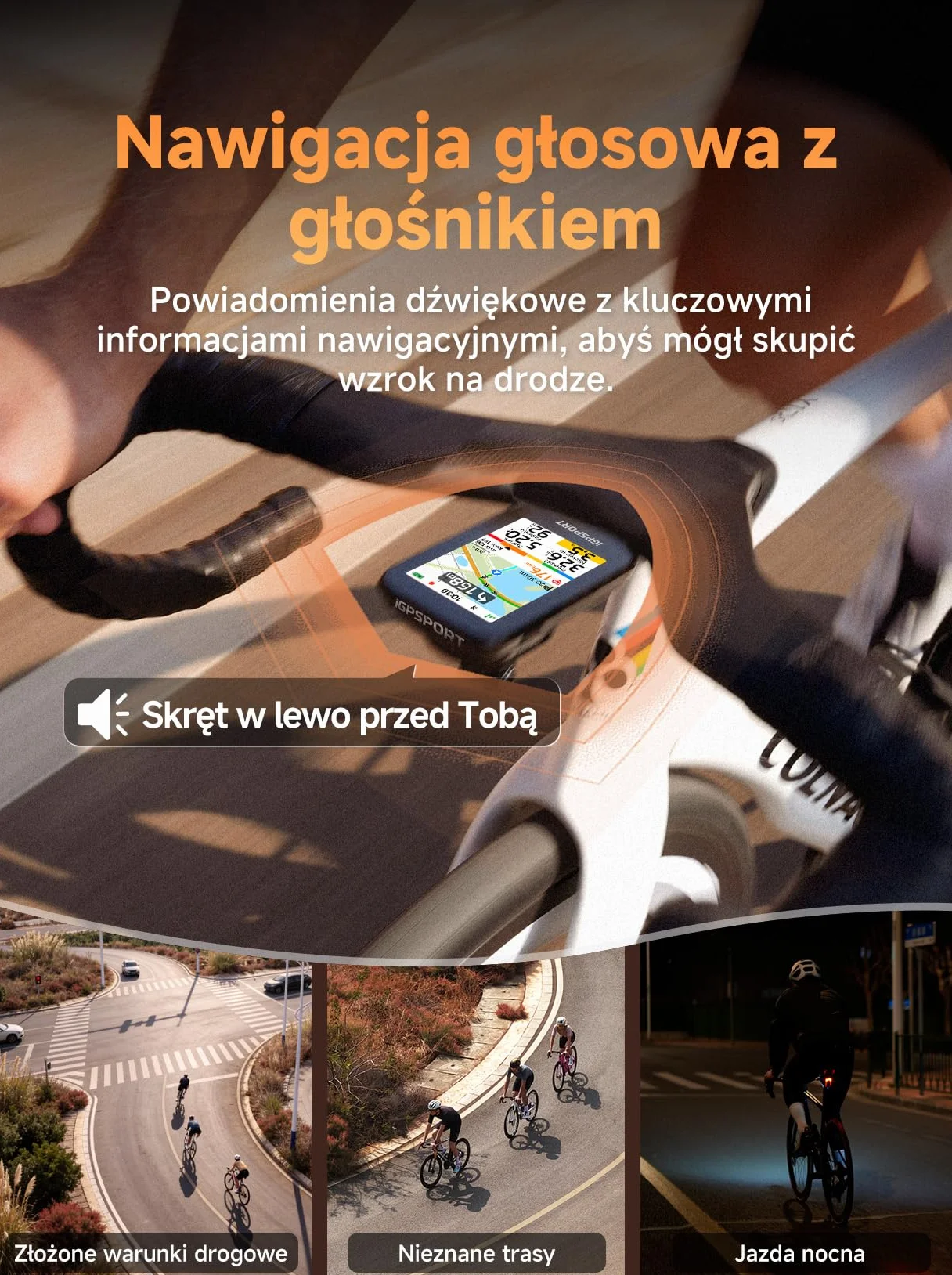 iGPSPORT BSC500 Licznik Rowerowy GPS, Ekran Dotykowy 3,3", Nawigacja Głosowa, iClimb 2.0, Elektroniczny Dzwonek i Funkcje Treningowe