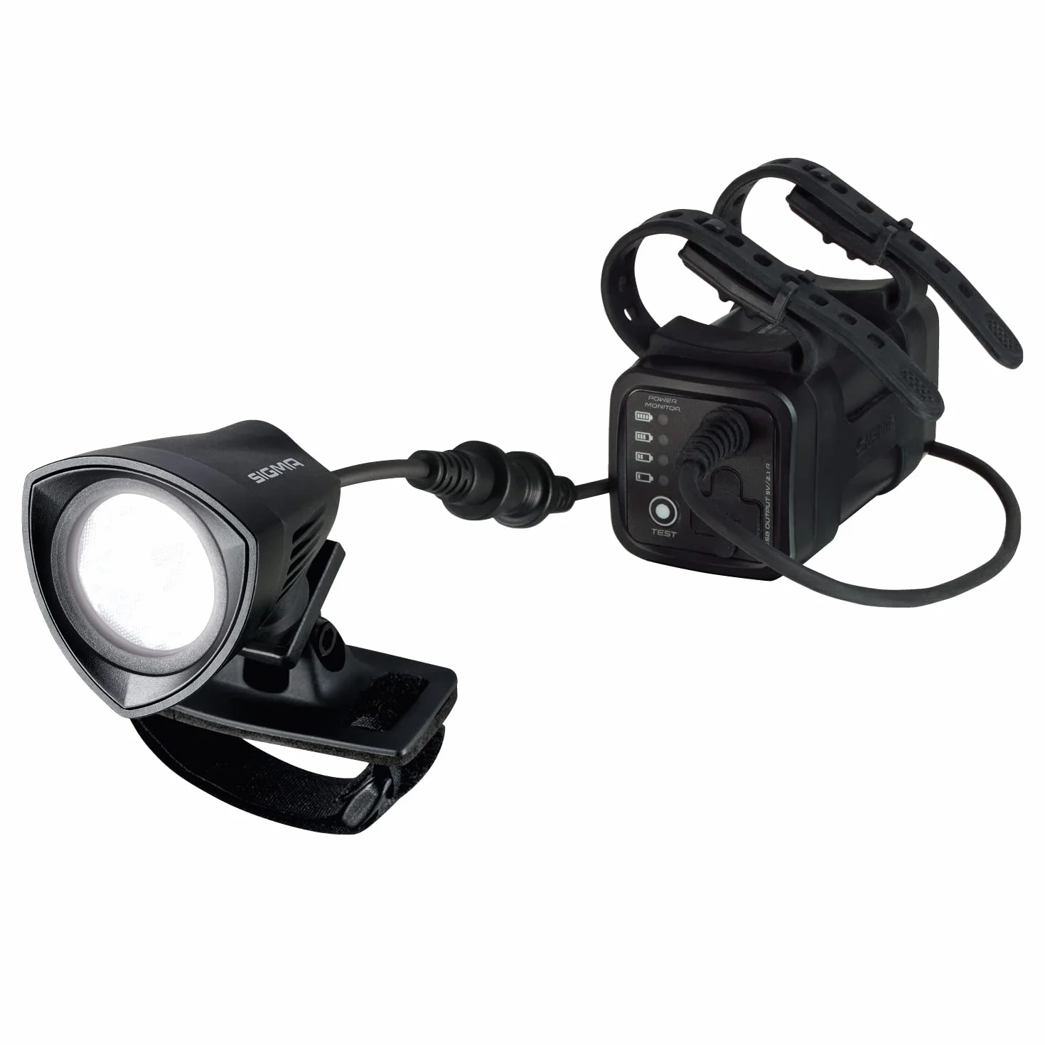SIGMA Buster 2000 HL | Mocne oświetlenie kasku | Helmet Light 2000 Lumens | Światło na kask rowerowy z 7 profili Modi | Bezpieczne przywiązanie do kasku rowerowego | Kolor: czarny