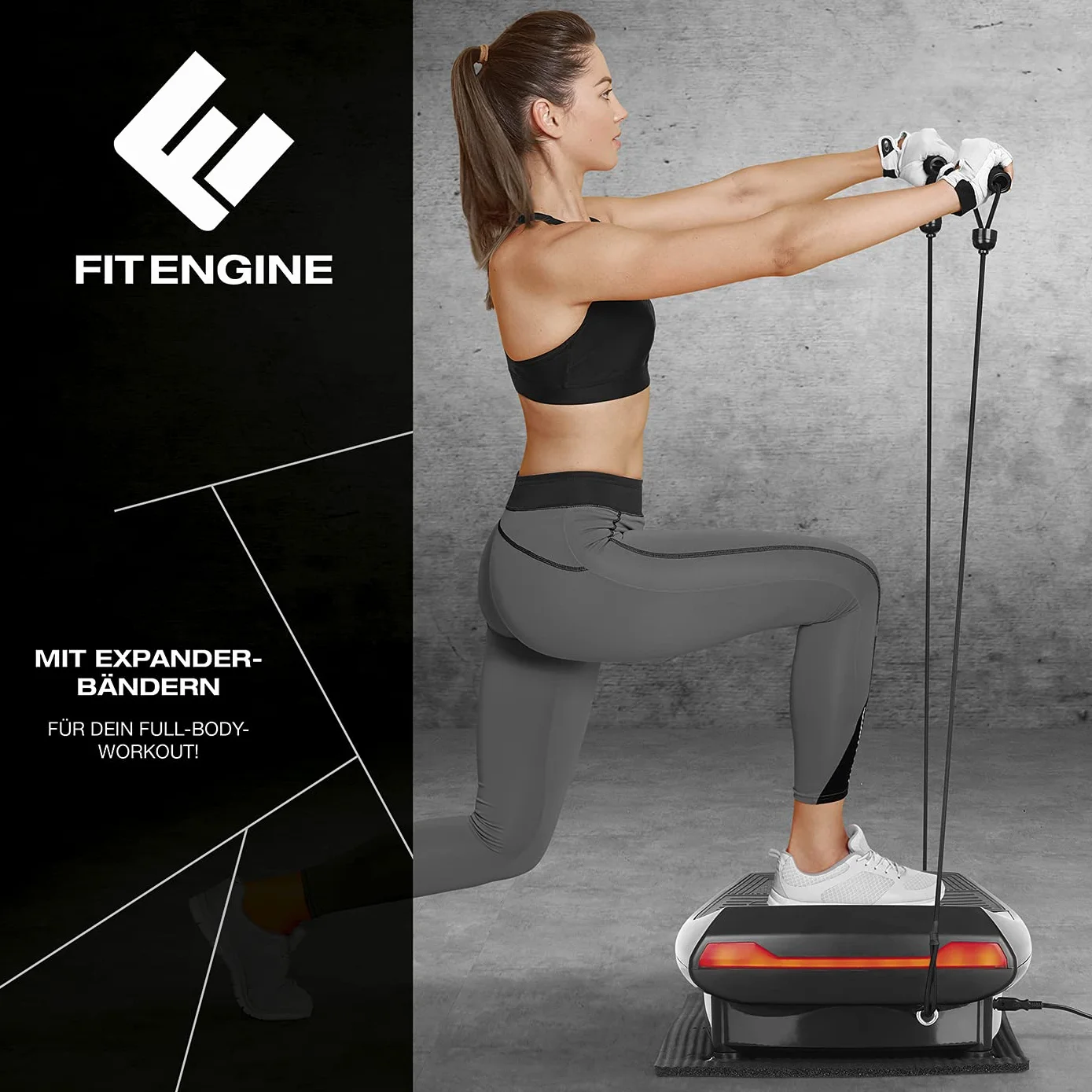Fitengine Uniseks Fitengine 4D DS Produkte GmbH Płyta Wibracyjna, Czarny, Do 120 kg