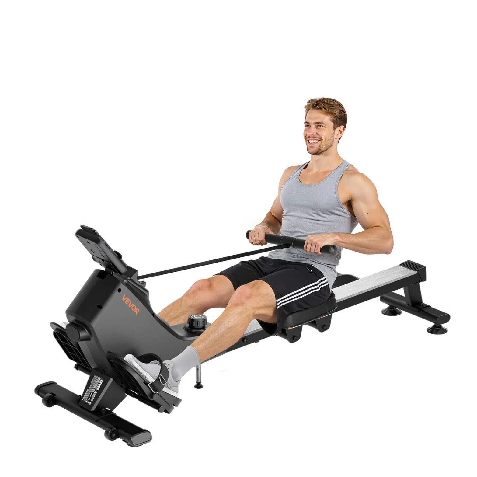 VEVOR Wioślarka magnetyczna składana, 16 poziomów oporu, nośność 158 kg, Bluetooth