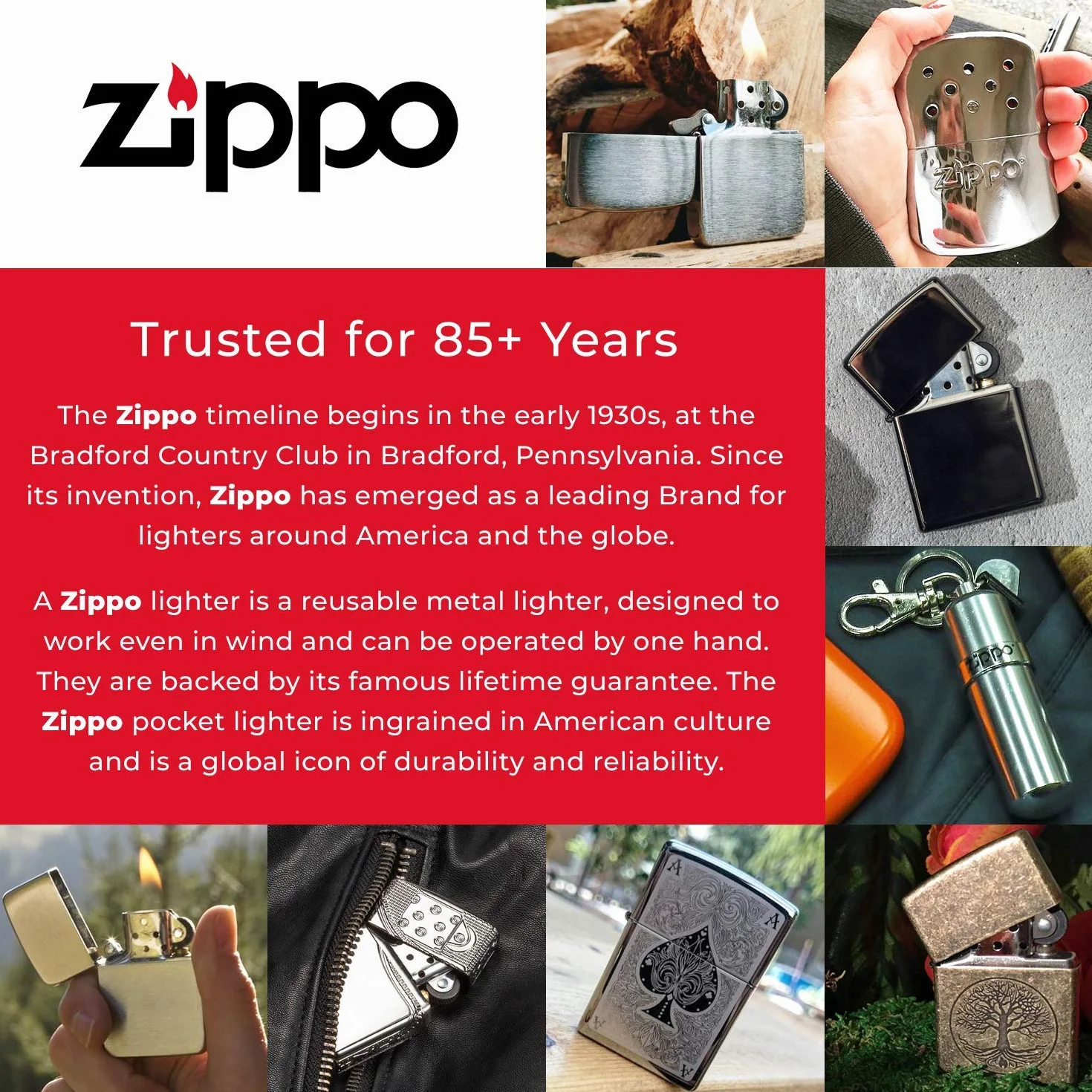 Zippo Zapalniczka Sztormowa, Viking Thor, Szczotkowany Chrom, Emblemat, Wielokrotnego Użytku, Wiatroszczelny Design, Pudełko Prezentowe, Wyprodukowana w USA
