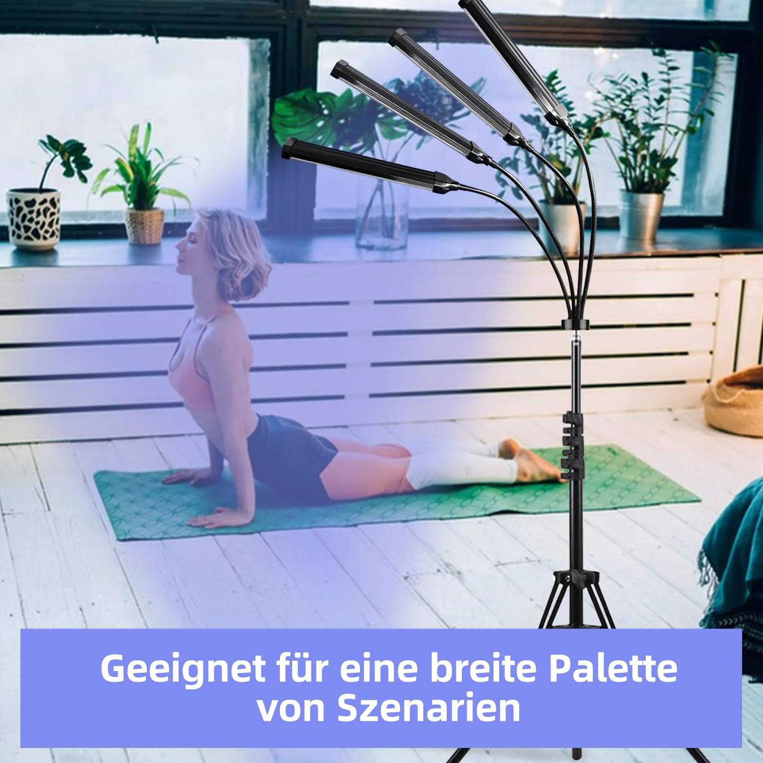 Solarium do domu, lampa do opalania z 420 diodami LED, 40 W, opalarka do twarzy, solarium 460 nm, twarz z 4 regulowanymi łabędzimi szyjami, solariami i urządzeniami do opalania twarzy i ciała