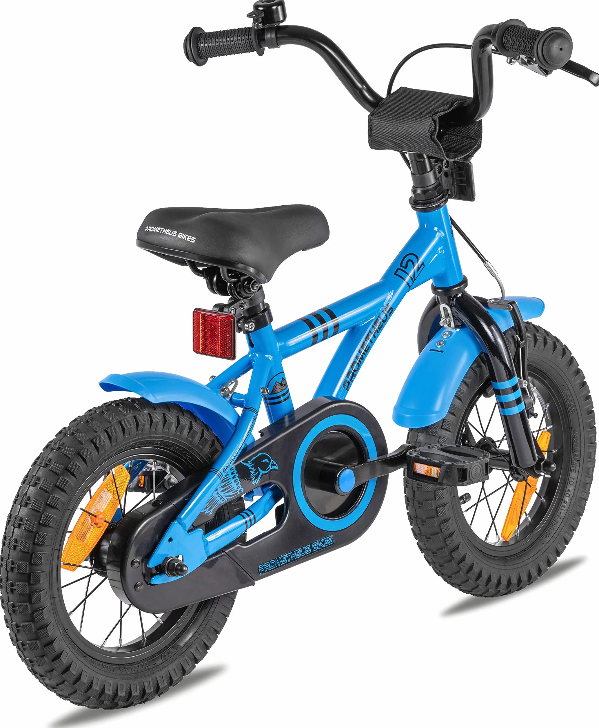 PROMETHEUS BICYCLES Rower dziecięcy od 3 lat - 12 cali Rower dziecięcy dla dziewczynek i chłopców z kółkami podporowymi i hamulcem wstecznym w kolorze niebieskim