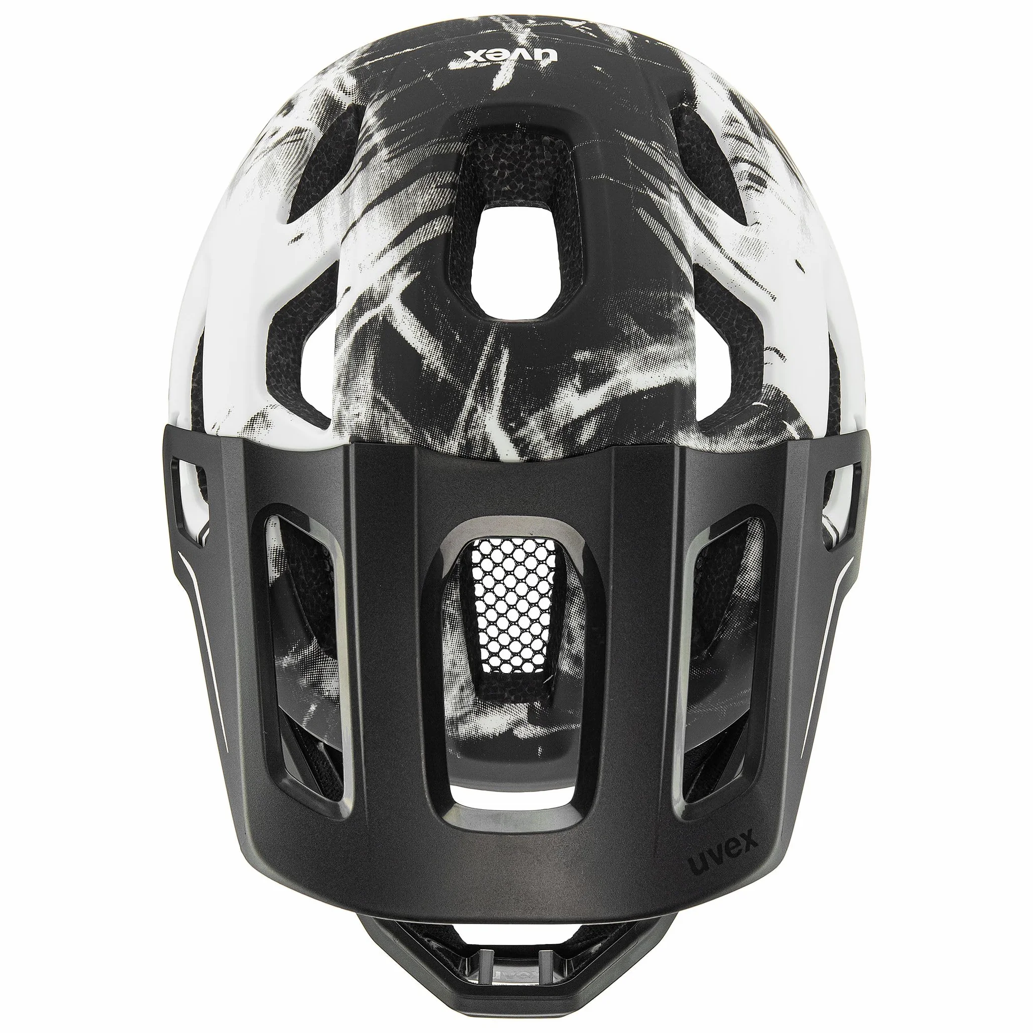 uvex react jr. fullface, kask rowerowy unisex-dzieci, black-white matt, 52-56 cm