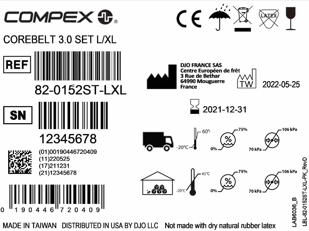 Compex Corebelt 3.0 Pas do poszycia dla dorosłych Unisex, Czarny, L/XL