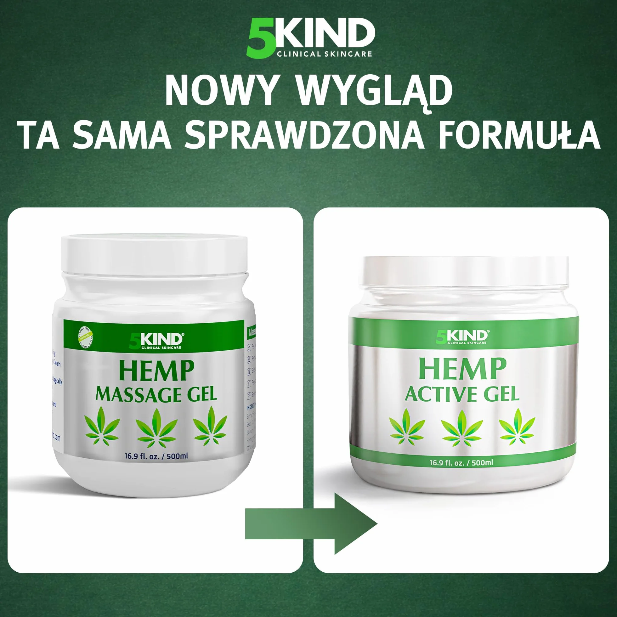 5kind uspokajający aktywny żel konopny do mięśni i stawów – bardzo skuteczna, uspokajająca formuła z olejkiem konopi i naturalnymi ekstraktami, uspokaja stopy, kolana, plecy, ramiona 500 ml