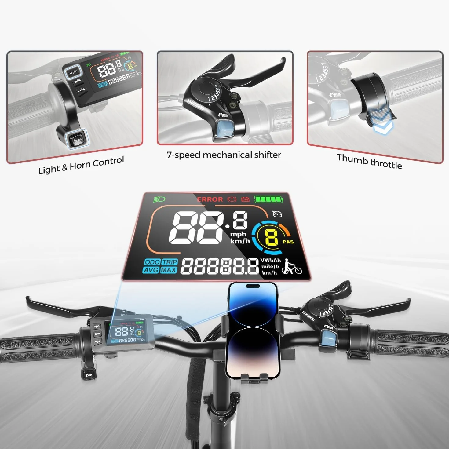 SAMEBIKE 20" Składany Rower Elektryczny, Wymienny Akumulator 36V 12Ah, Mini Elektryczny Rower Miejski Dla Dorosłych