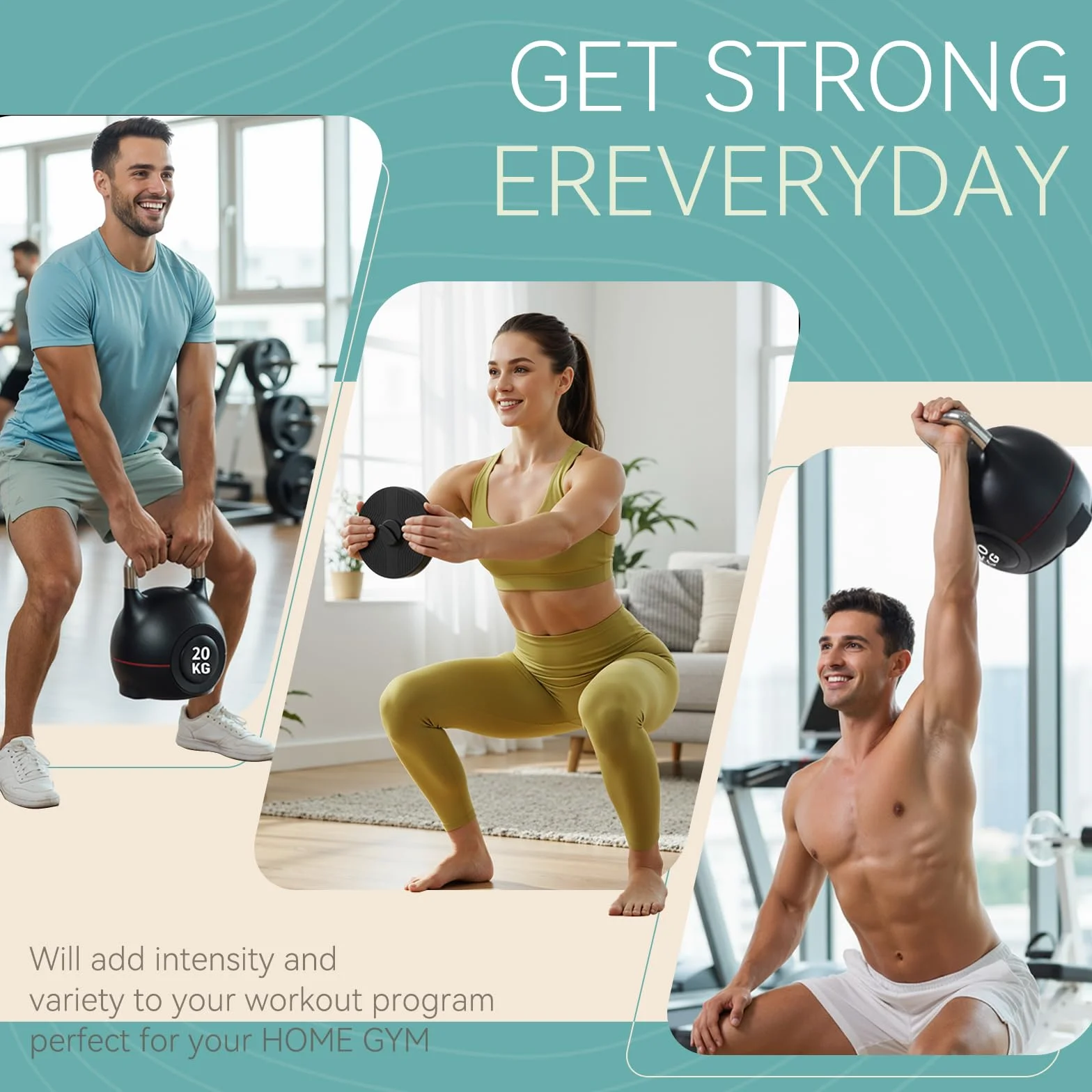 Regulowane hantle kettlebell 20 kg zestaw do treningu siłowego i fitnessu