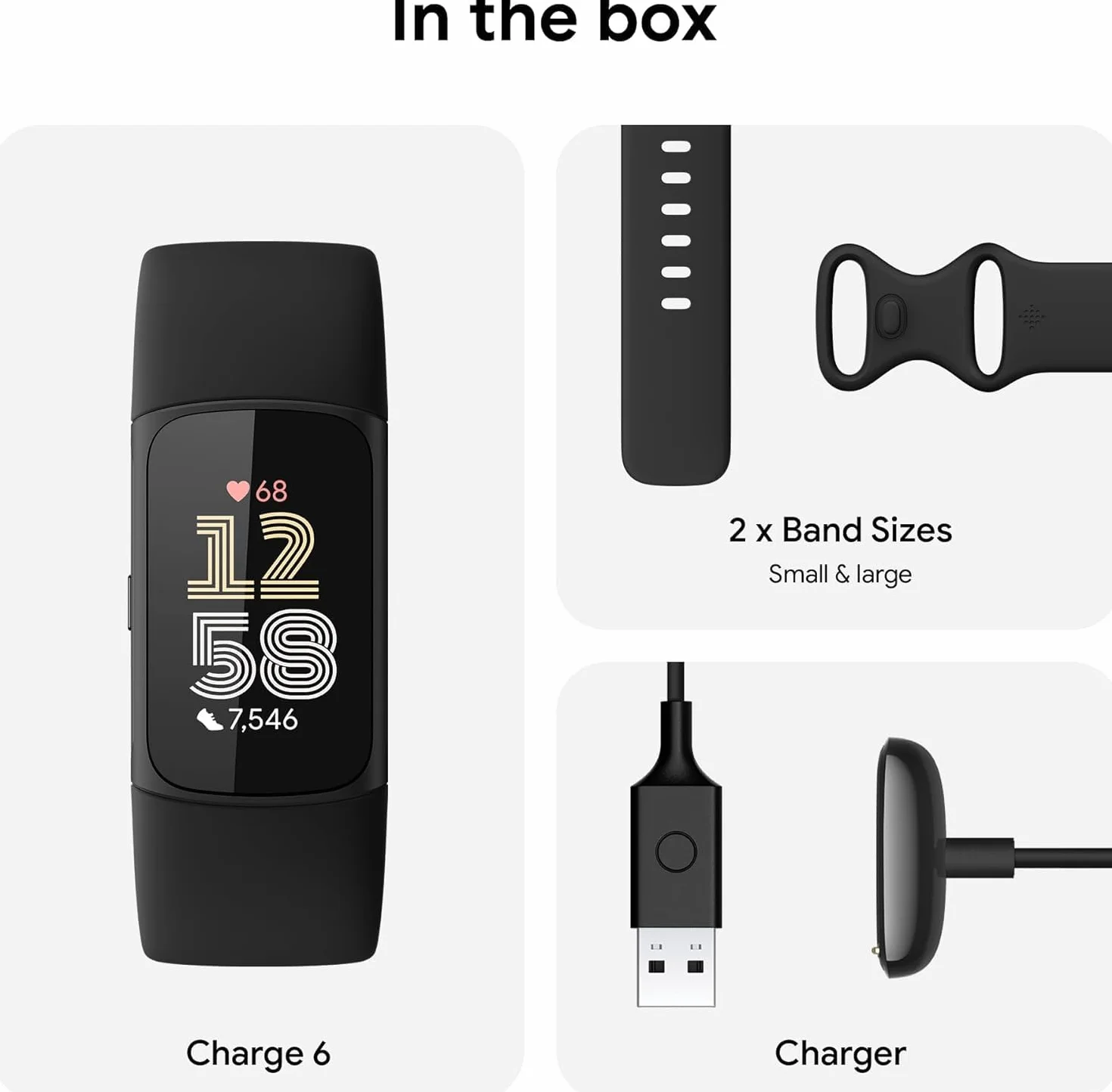 Fitbit Charge 6 Amoled Activity Tracker Black