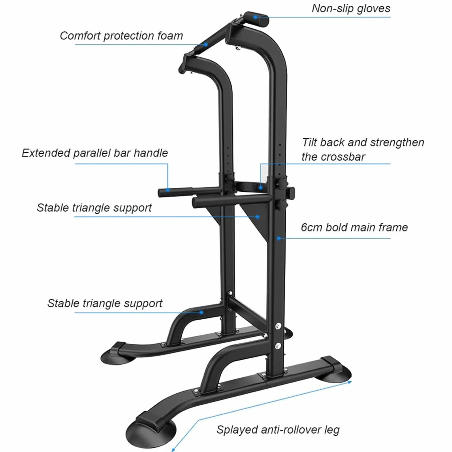 sogesfurniture Rzymskie krzesło wielofunkcyjne drążek do ciągnięcia regulowana wysokość fitness