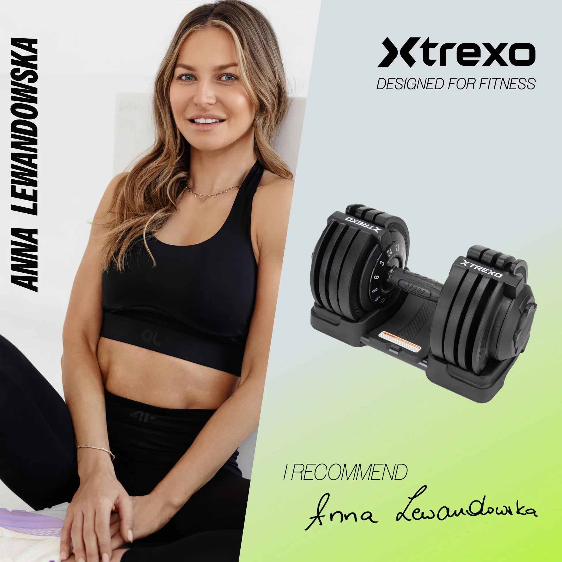 TREXO Hantel Regulowany 18-40 kg z Żelaza Antypoślizgowy Uchwyt