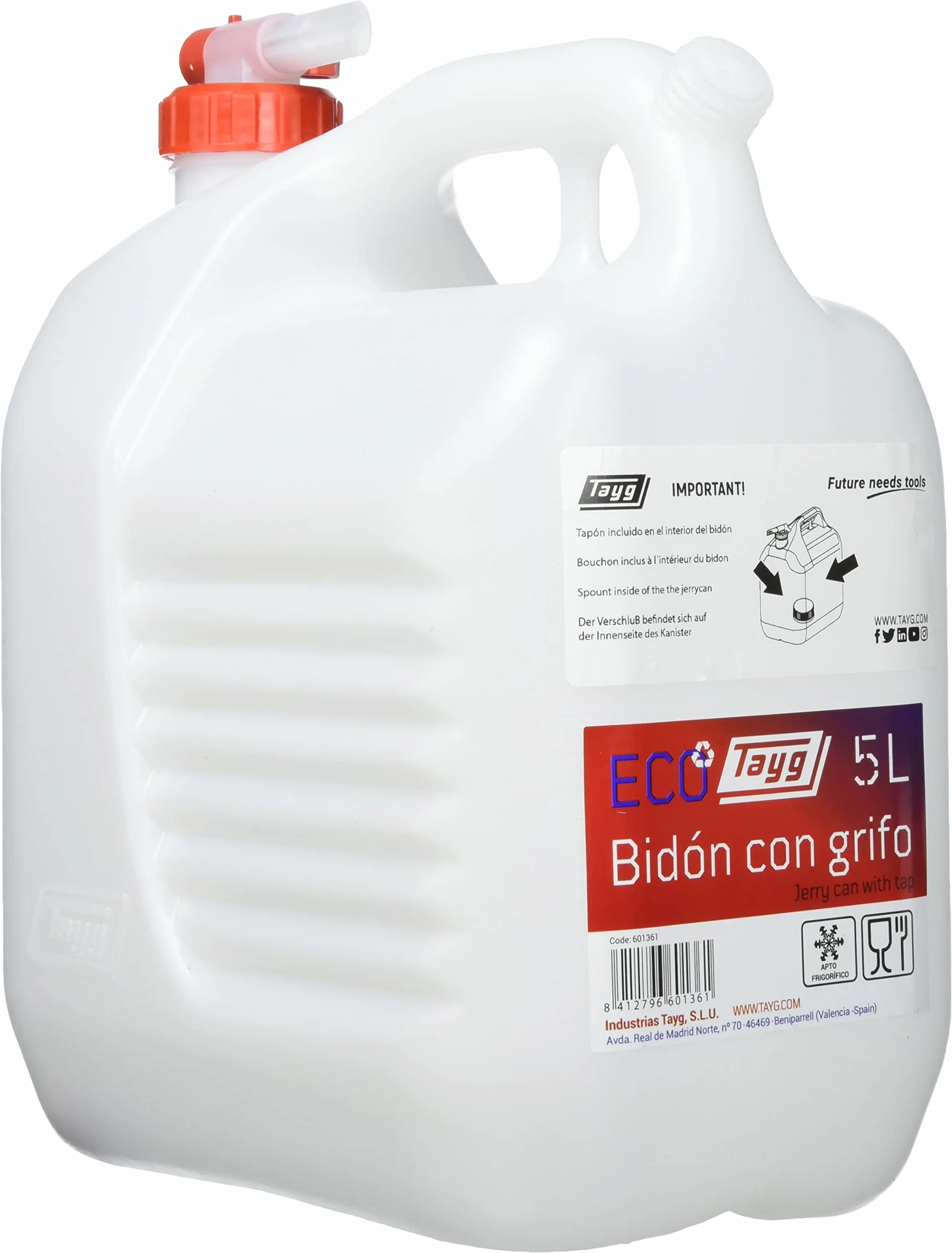 Tayg Kanister z kranem 5 l, biały