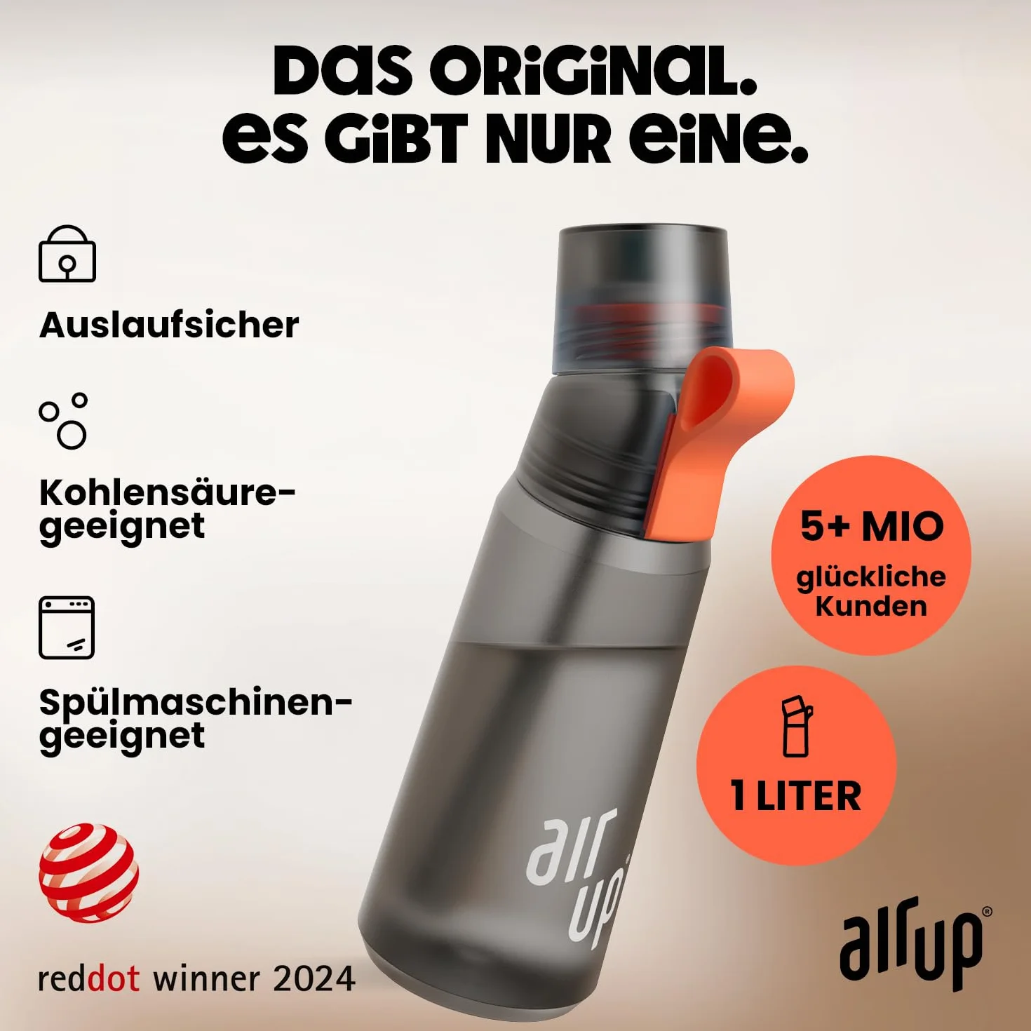 Air Up® Oryginalny Zestaw Startowy Gen 2 Butelka 1 l Szary