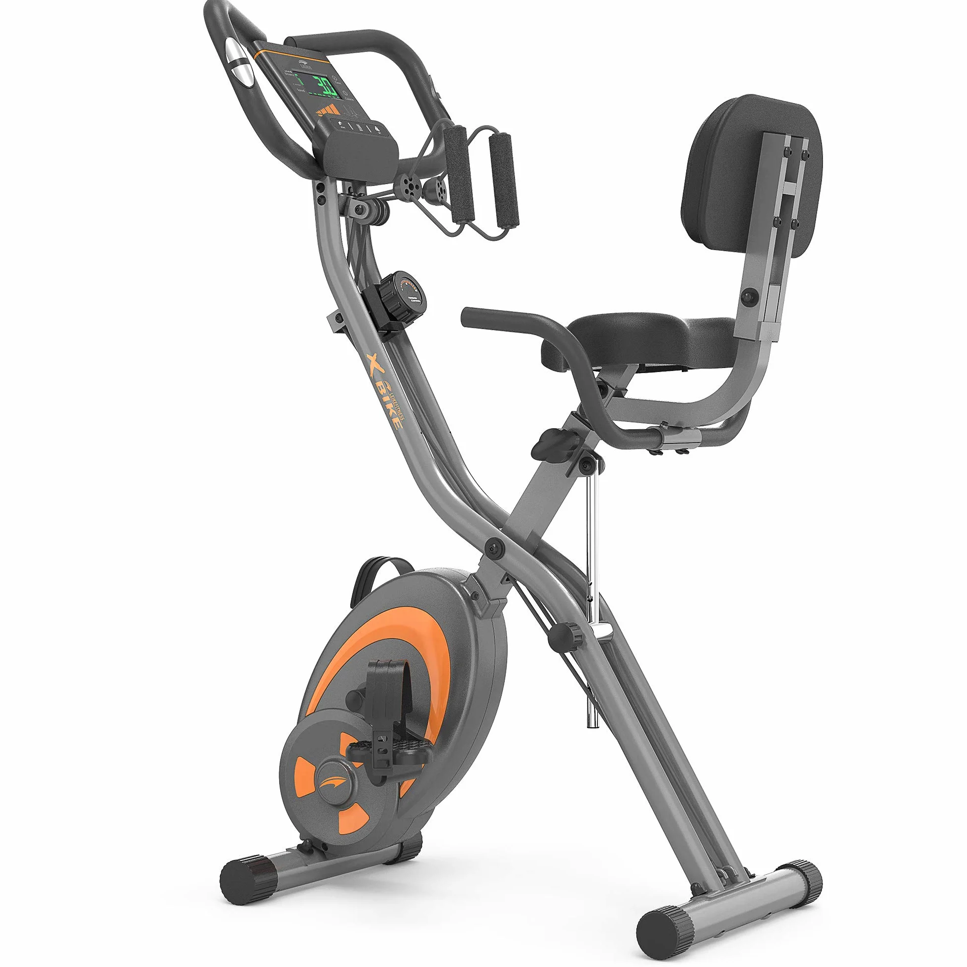leikefitness Trenażer rowerowy składany, rower treningowy fitness z 12-stopniową rezystancją