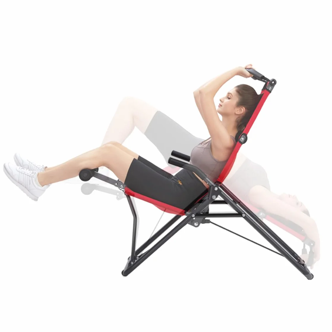 Mediashop Uniseks Back Lounge M23118 Inwersyjny Trener Pleców, Czerwony/Czarny, Do 250 kg