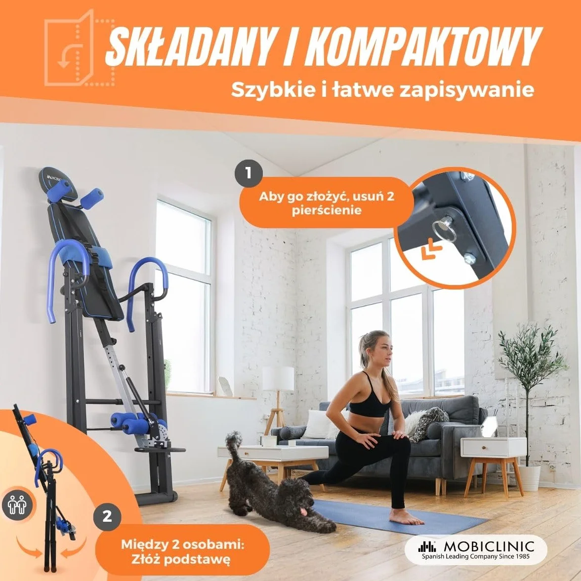Mobiclinic Lawka inwersyjna składana 180° 120 kg stal