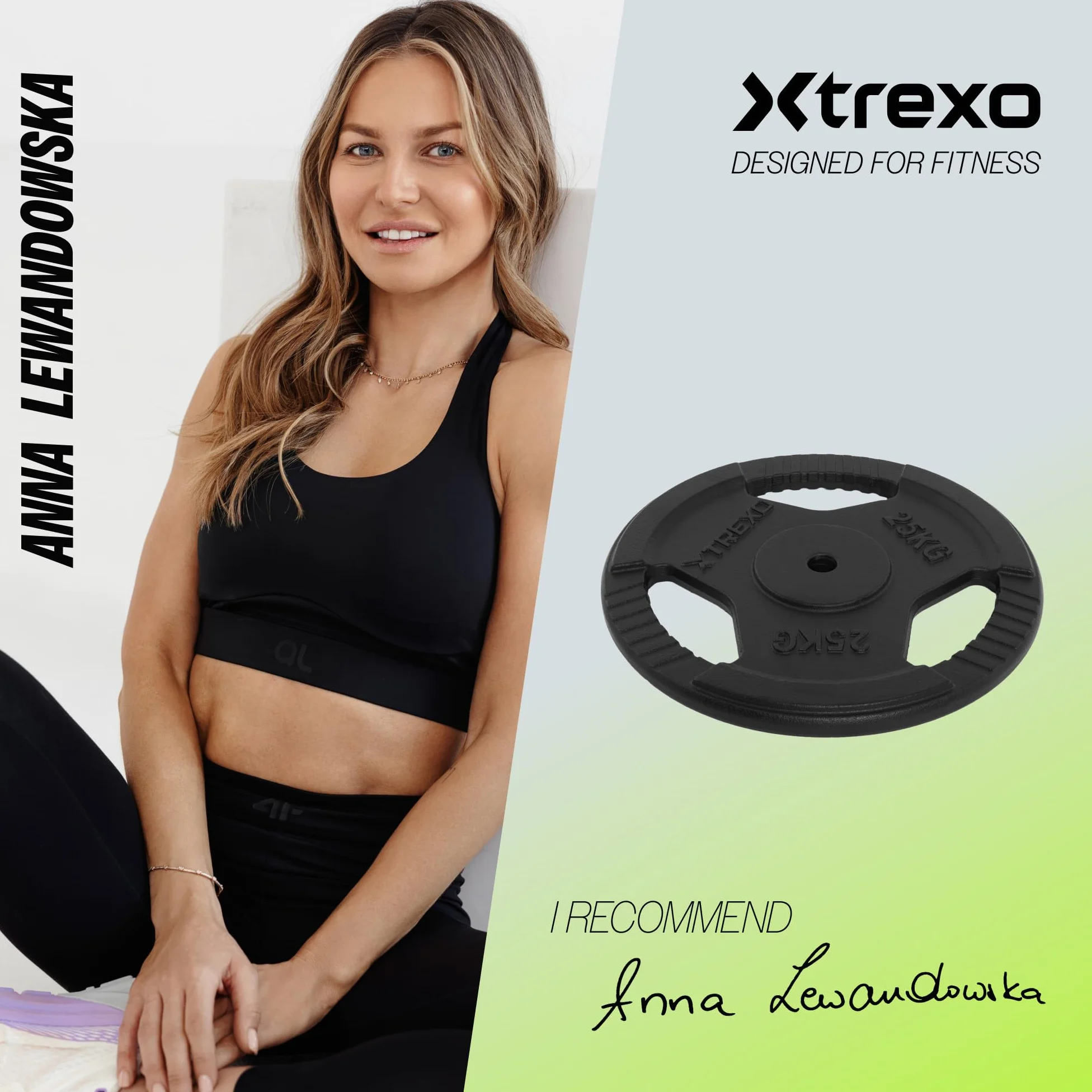 TREXO TRX-ICP001 żeliwna tarcza do sztangi, 1,25 kg, uniwersalna, trwała, z ergonomicznymi uchwytami, kompatybilna z hantlami i uchwytami, do treningu siłowego i funkcjonalnego