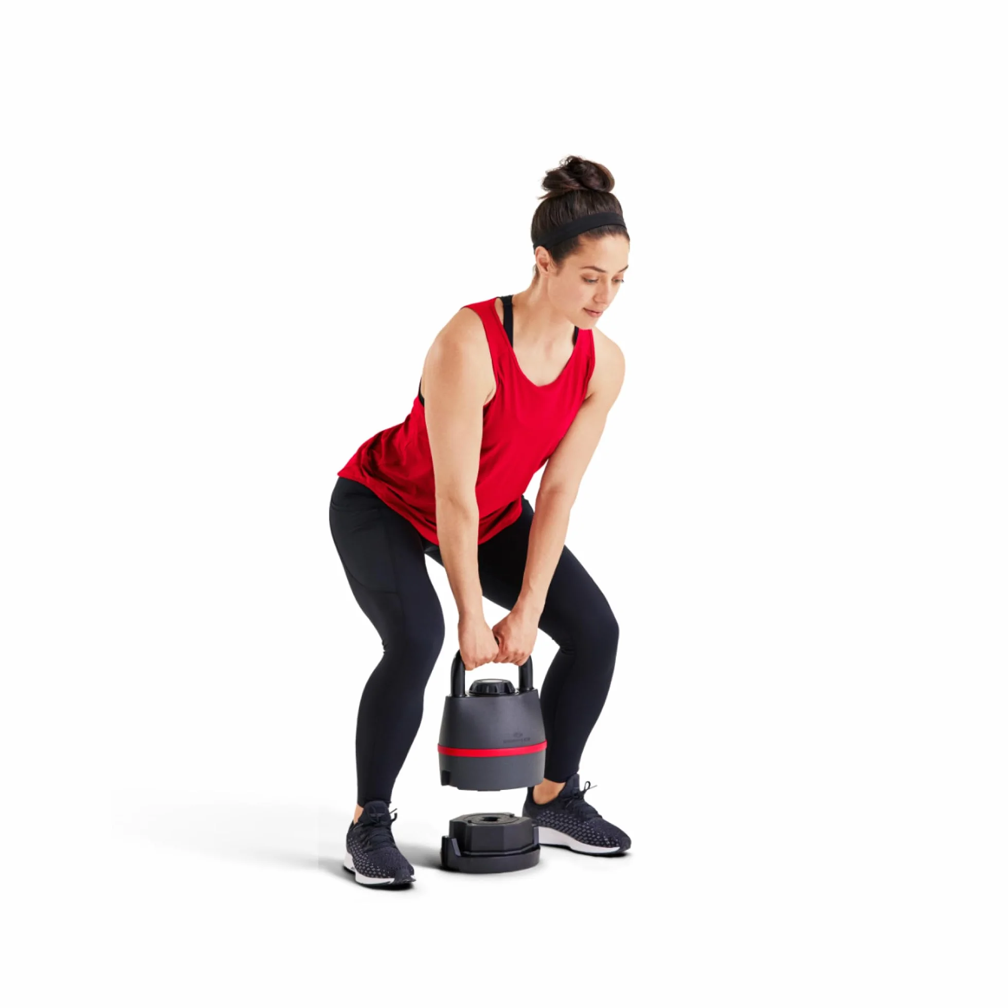 Bowflex Uniseks Selecttech 100790 Regulowane Hantle Kettlebell, Czarny/Czerwony, 3,5 – 18 kg