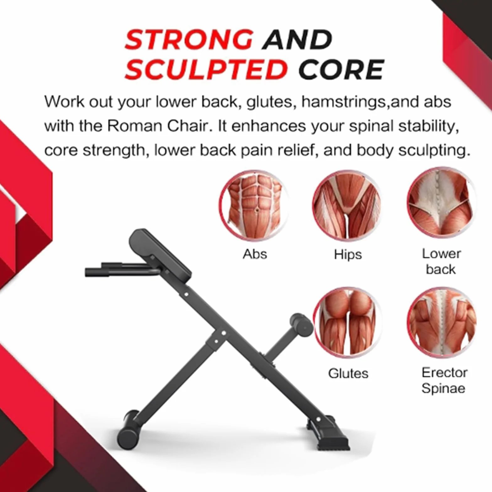 Ławka rzymska Hyperextension regulowana składana do ćwiczeń mięśni brzucha