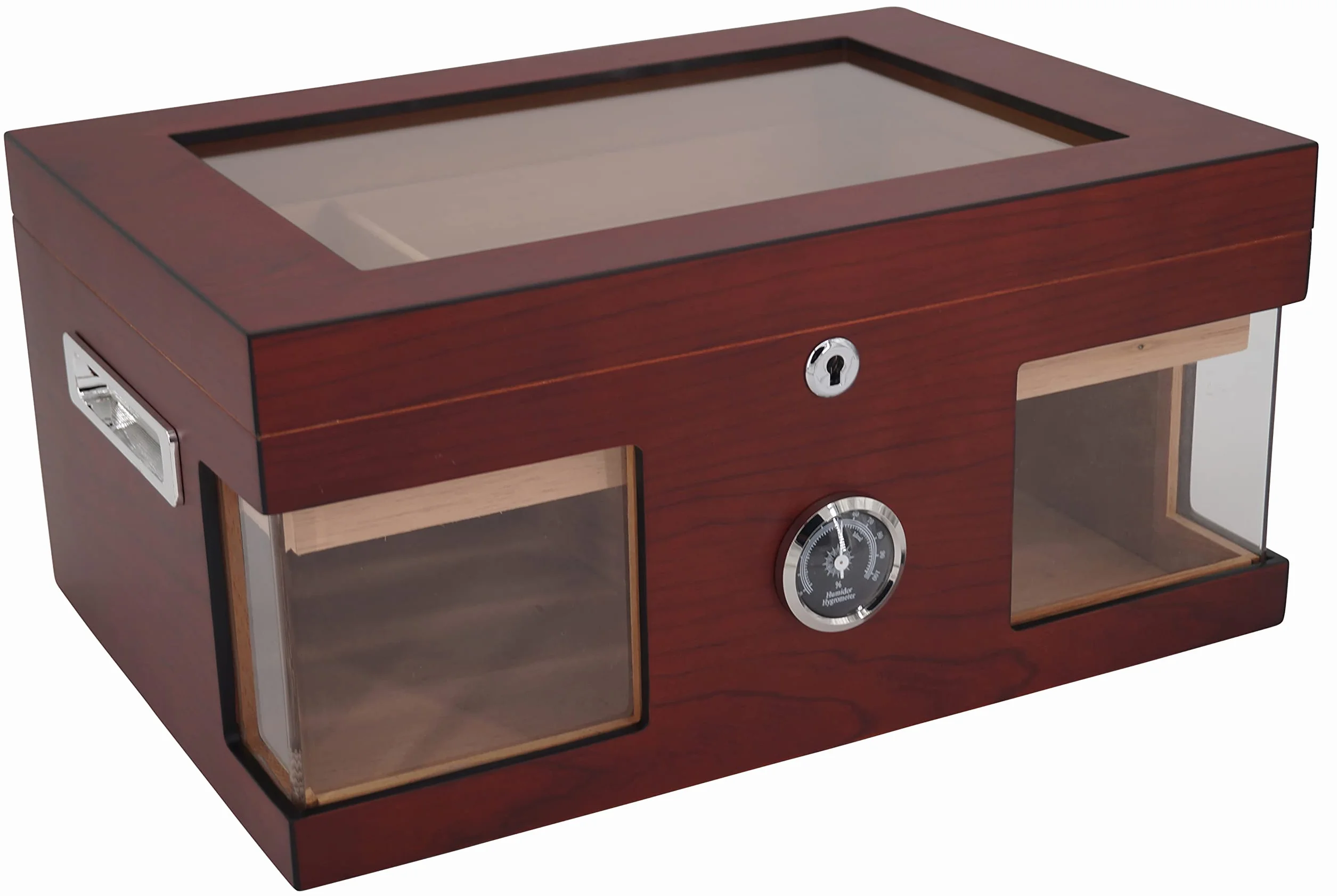 GERMANUS Humidor skrzynia z okienkiem, brązowa