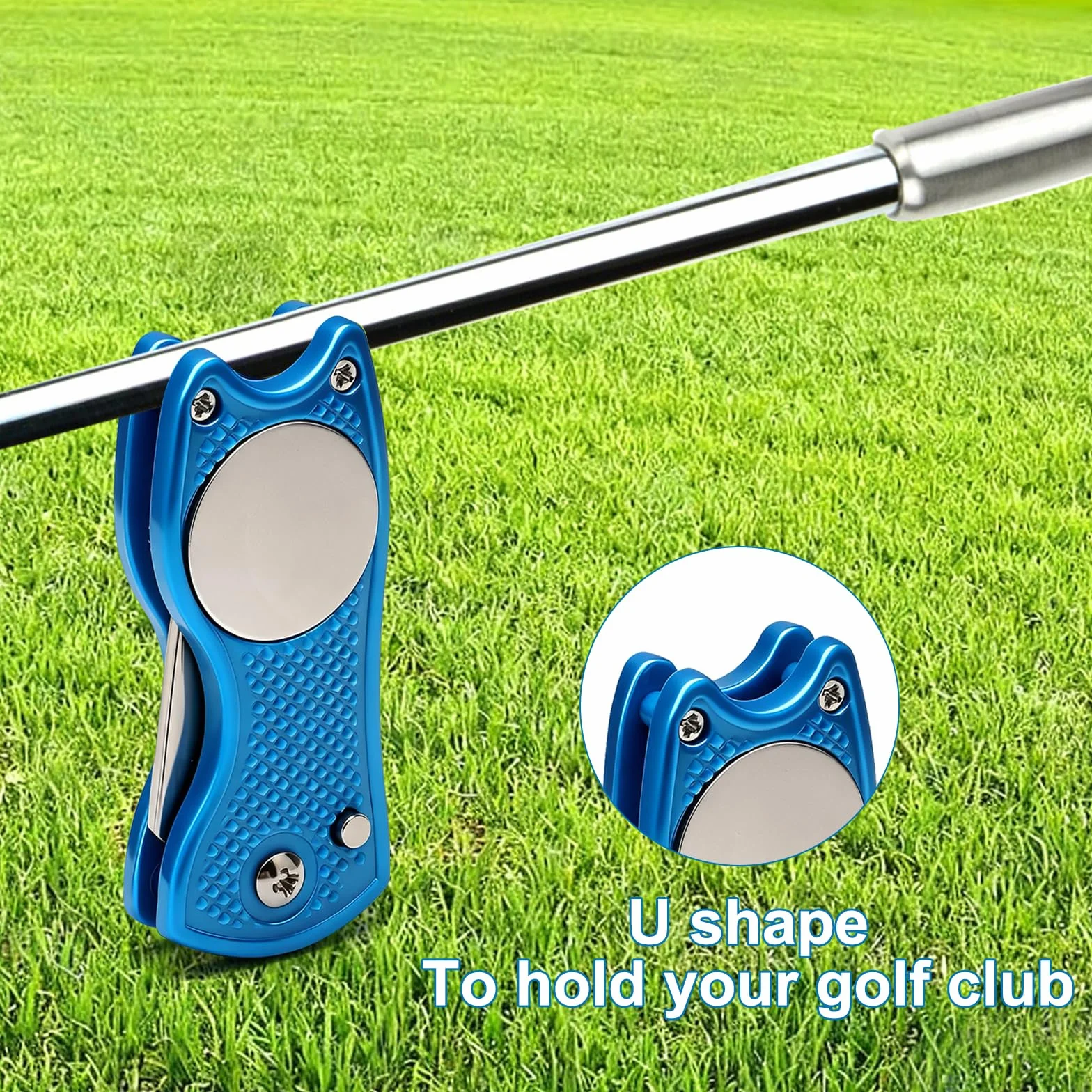 Zestaw 3 widelców golfowych – wytrzymały, składany widelec do golfa w kolorze czarnym, czerwonym, niebieskim, przenośne narzędzie do naprawy golfa, do gry w zielonego, divotowego, pola golfowego