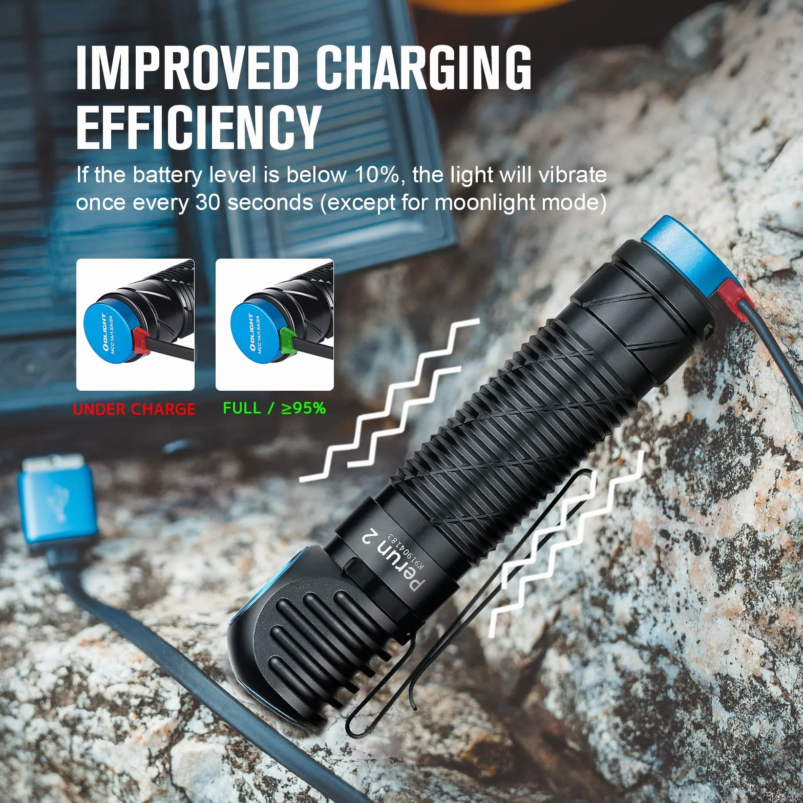 OLIGHT Perun 2 latarka czołowa LED, ładowalna, 2500 lumenów, 166 metrów, lampa czołowa na kemping, sport, praca, wędkarstwo, awaryjne itp., wodoodporna, IPX8, czarna