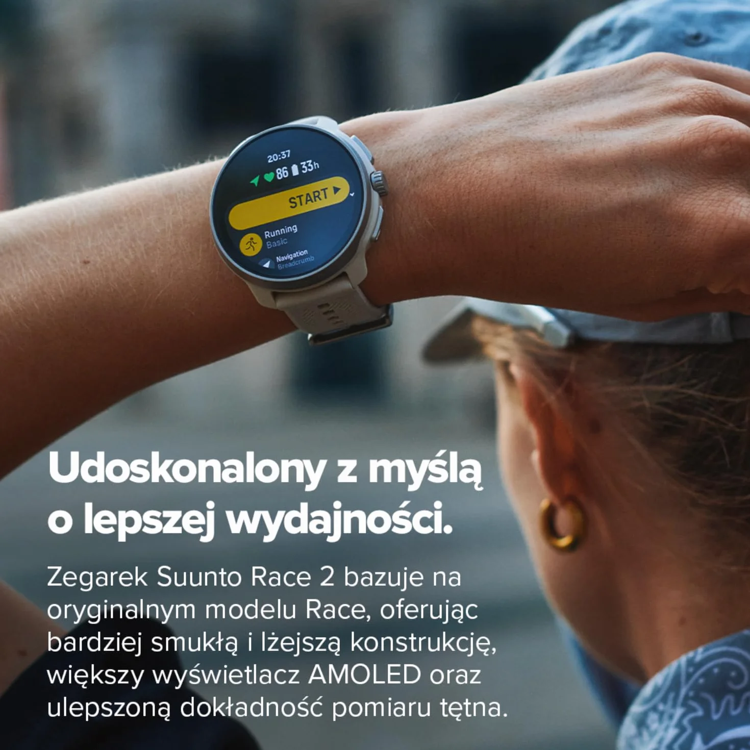 SUUNTO Race 2 Męski i Damski Zegarek Sportowy, GPS do Biegania, Śledzenie Aktywności, Dwupasmowy GNSS z Mapą Offline, Ekran Dotykowy AMOLED, Smartwatch z Monitorowaniem Tętna i Krokami