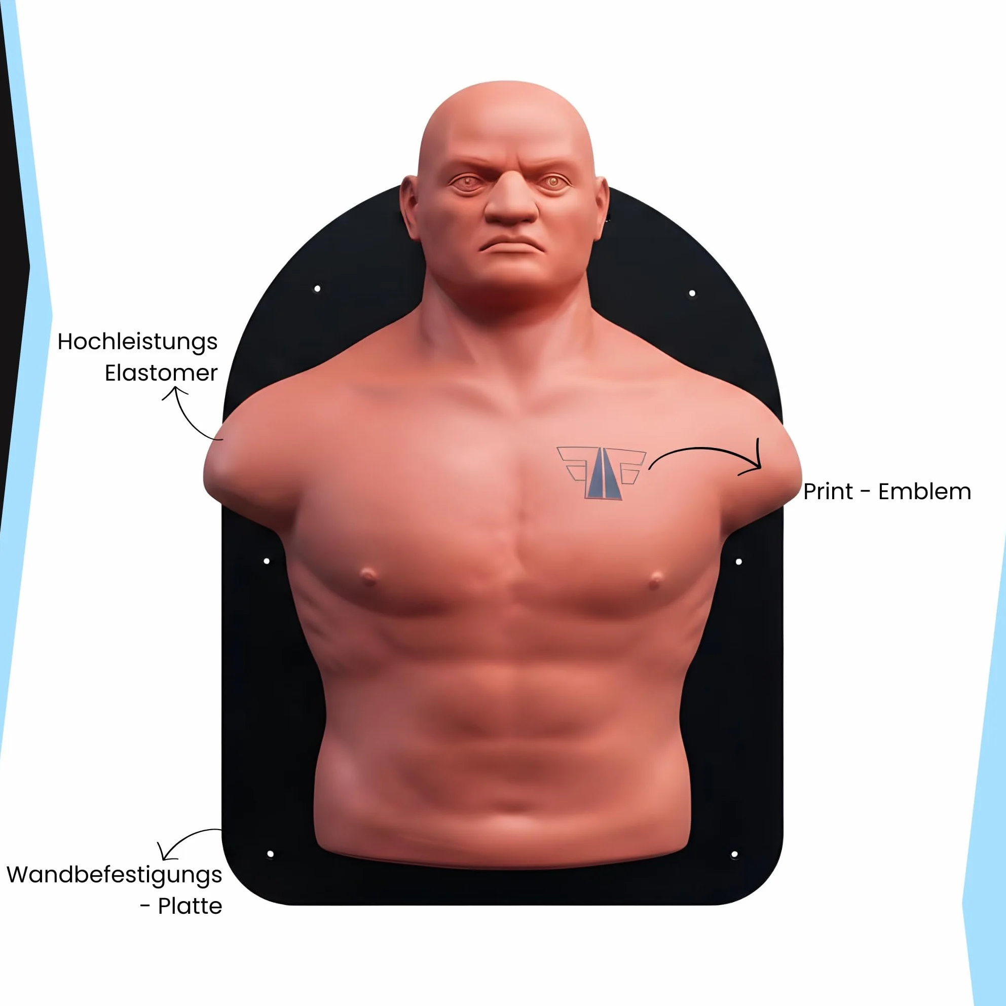 FOX-FIGHT Wand Box Dummy | nakładka na ścianę Punching Manekin bokserski Boxing Man Manekin treningowy (naturalny)
