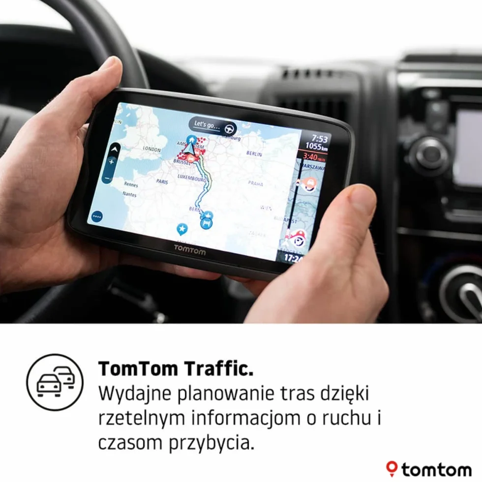 TomTom GO Camper Tour z 6-calowym ekranem (mapy Europy, informacje o korkach TomTom Traffic, punkty POI dla kamperów i pojazdów z przyczepą kempingową, aktualizacje przez Wi-Fi), Czarny