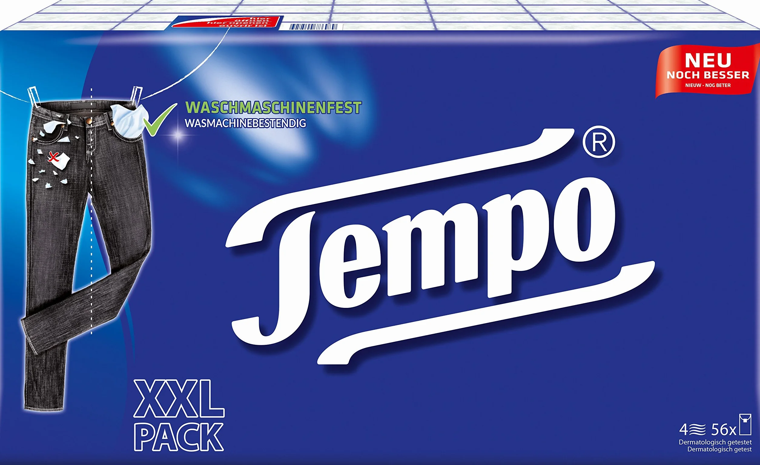 Tempo Klasyczne chusteczki higieniczne, 4-warstwowe ręczniki papierowe w sprawdzonej jakości Tempo 56 x 10 (560 chusteczek)