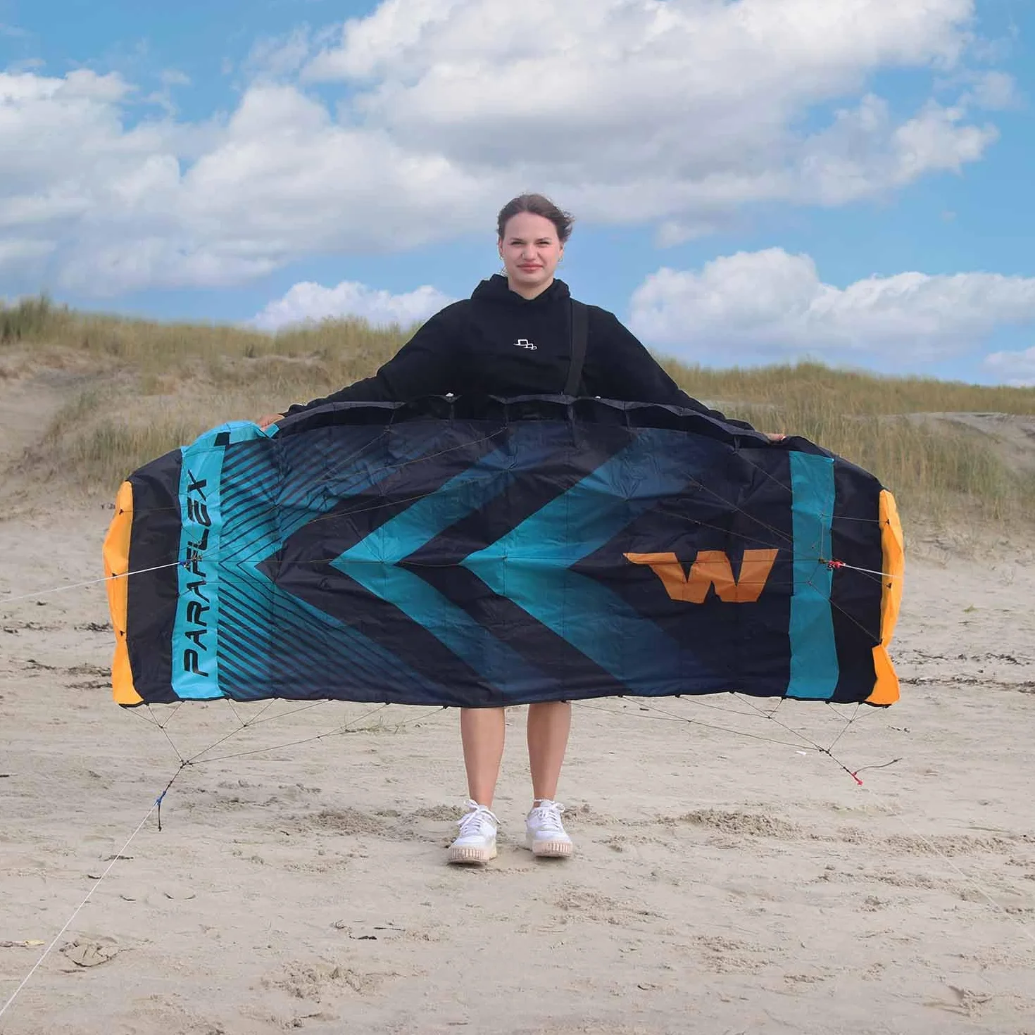 Wolkenstürmer® Paraflex Trainer 3 l 2,3 (turkusowy) - latawiec gotowy do lotu 230 cm z drążkiem treningowym, latawiec i windtrainer