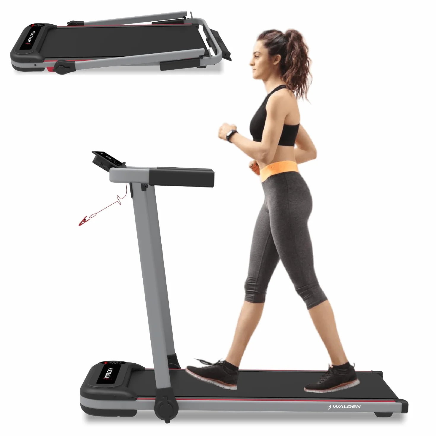 Elektryczna bieżnia składana do domu 1-2,5 KM 12 zaprogramowanych programów wyświetlacz LCD 1-10 km/h F2800DE