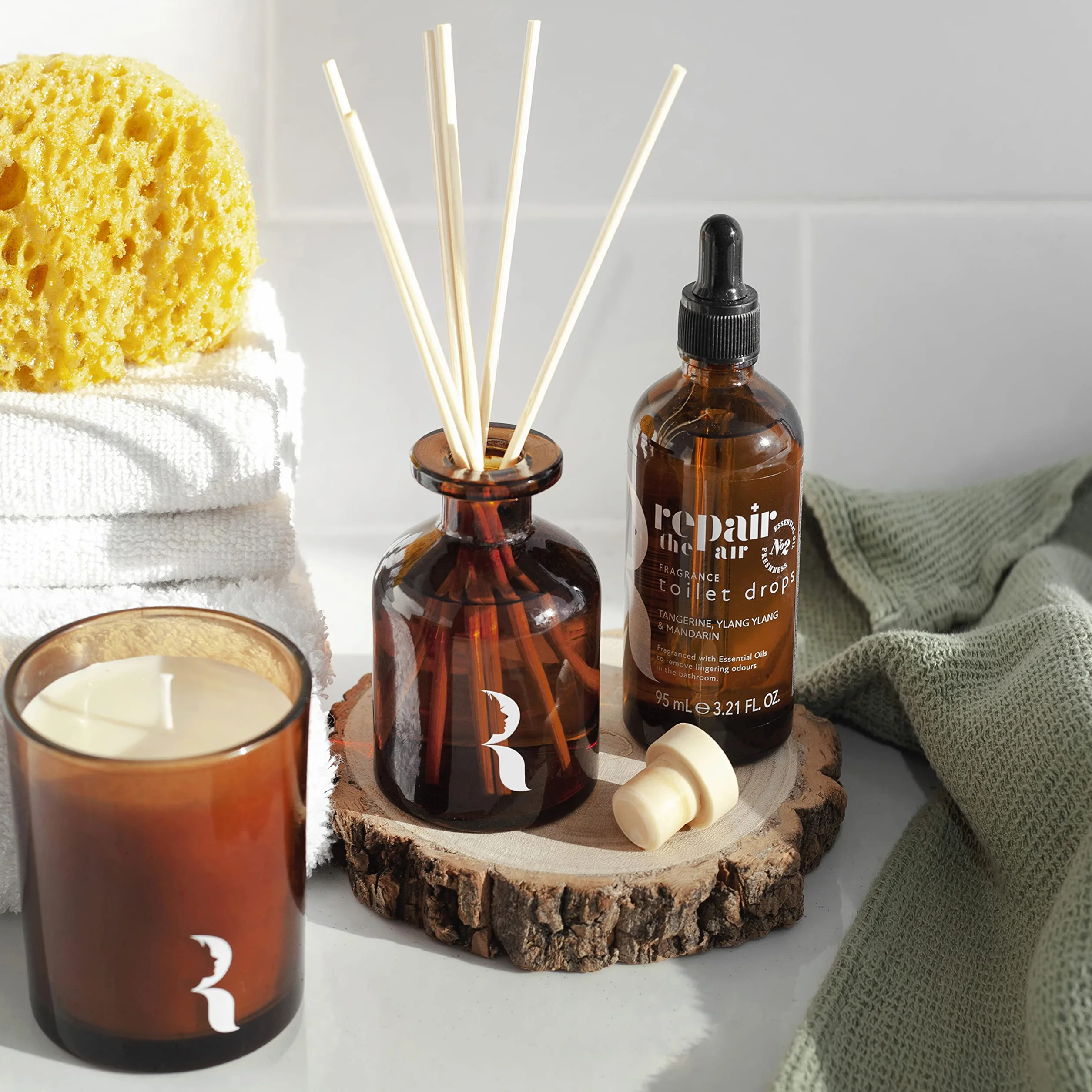 Repair the Air Fragranced Toilet Drops Tangerine Ylang Ylang Mandarin Essential Oils 95ml