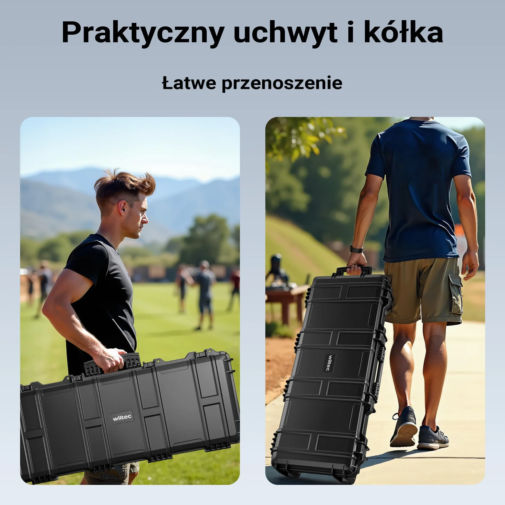 Wiltec Futerał na broń 97,8 x 42 x 17,3 cm walizka z pianką do bezpiecznego transportu z uchwytem, do airsoftu/pistoletu pneumatycznego