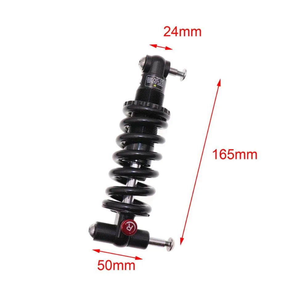 Downhill Bike Rear Shock Absorber, Adjustable Spring Suspension 250-2500lbs, 1pcs(150mm 24 24 1500lbs)
