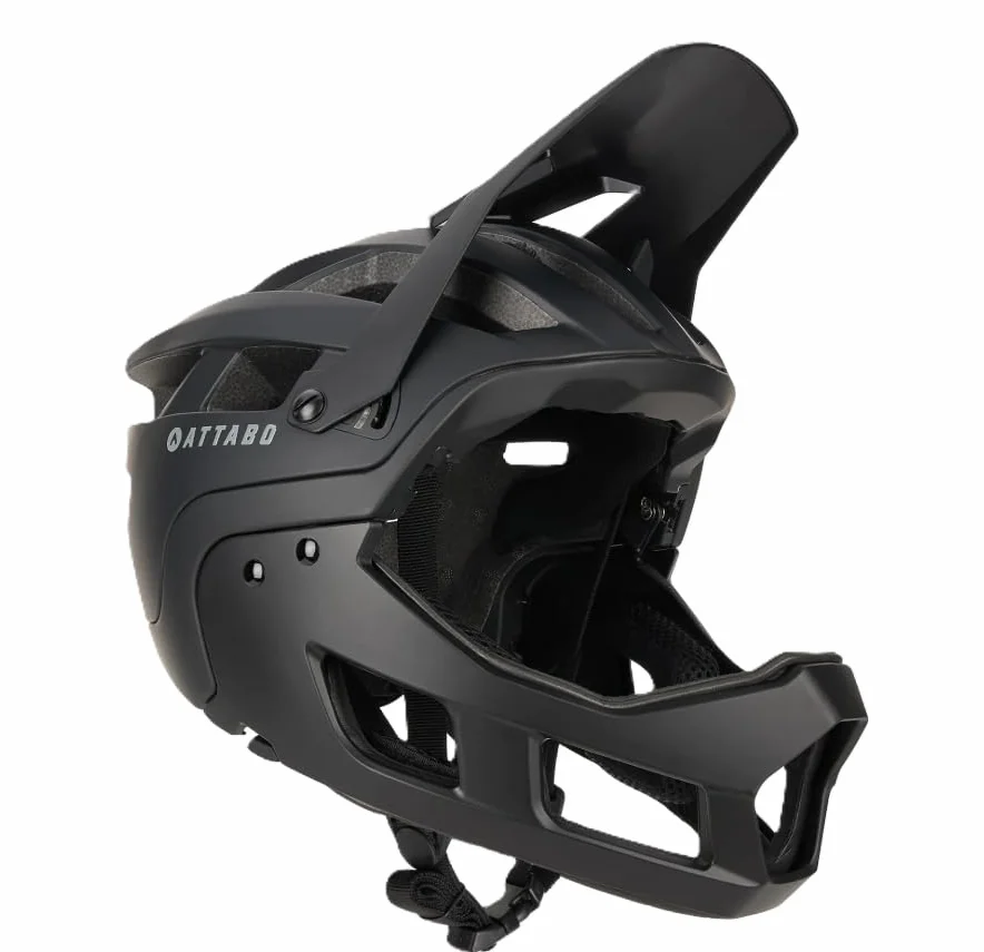 ATTABO State 2.0 kask integralny – lekki kask In-Mould, poliwęglan + EPS, 19 otworów wentylacyjnych, zdejmowane szczęki, regulacja 55-61 cm, wyjmowana wyściółka, odblaskowe logo