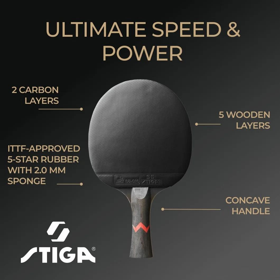 Stiga Pro Carbon 5-gwiazdkowa rakieta do tenisa stołowego czarna/czerwona